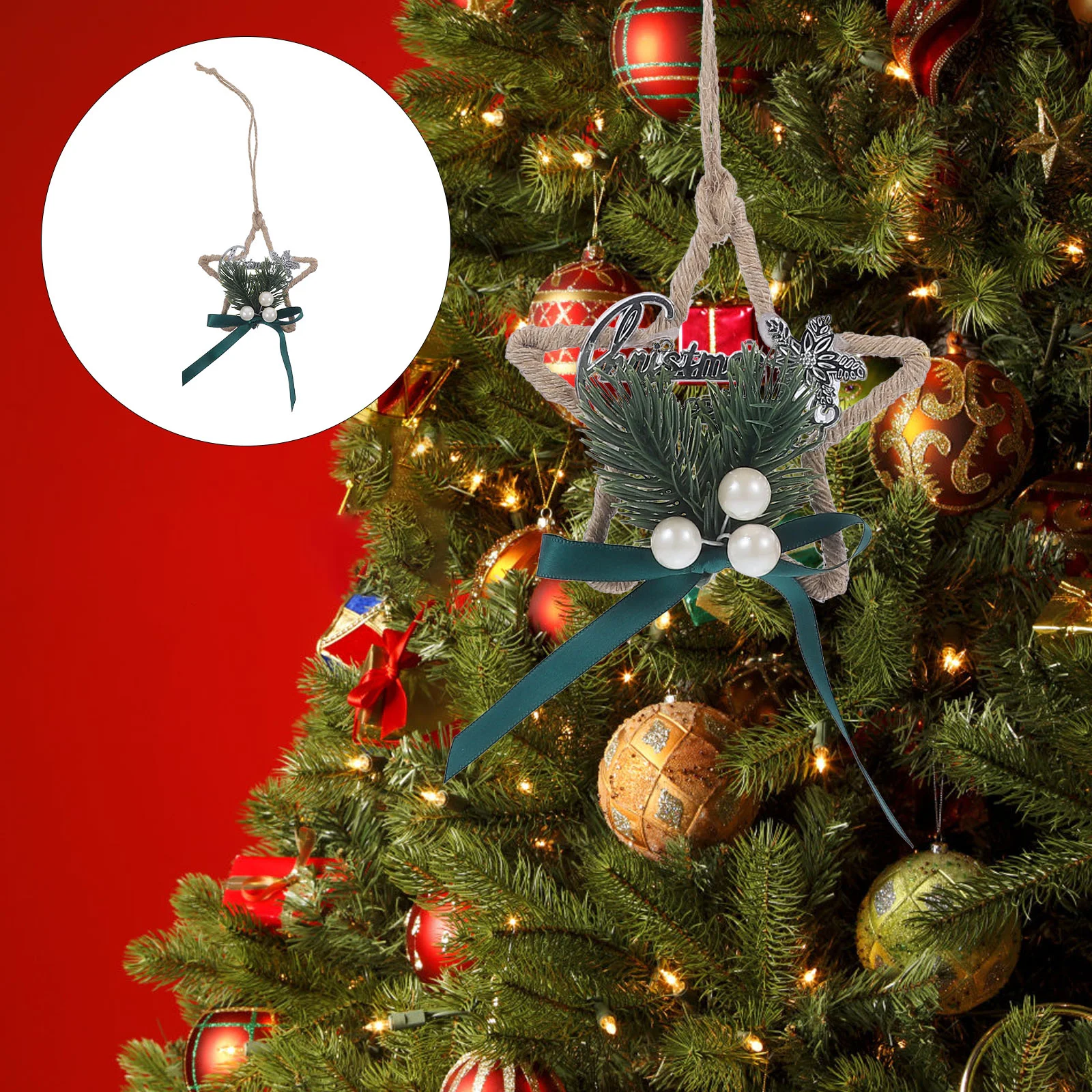 

Christmas Hanging Ornamanet Christmas Tree Hanging Decor Xmas Tree Hanging Pentagram Pendant