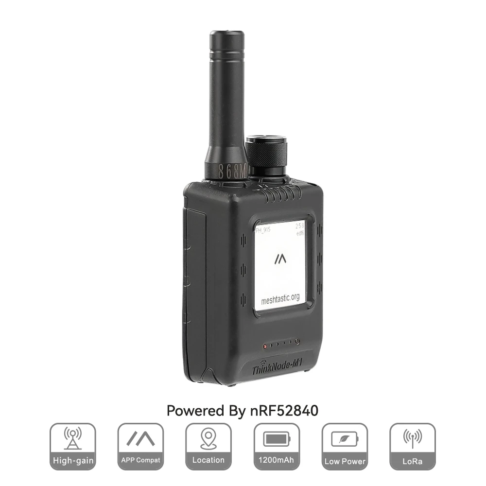 

Металастичный трансивер Elecrow ThinkNode-M1 LoRa nRF52840 Экран EPD 1,54 дюйма Функция GPS в реальном времени Корпус опционально-868 МГц