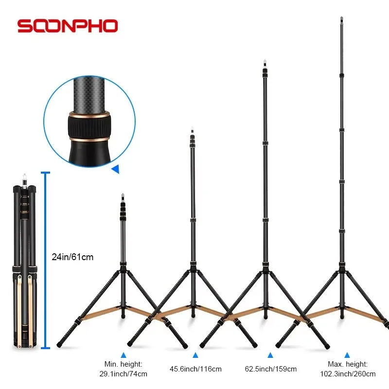 Фото Штатив-трипод Soonpho 2.2м/2.7м LS255C из карбона/алюминия для фото- и видеосъемки, 360° °   Видеокамера №2