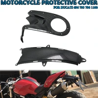 motorcycle for ducati monster 696 795 796 1100 abs carbon fiber upper heel lower fuel tank guard fairing