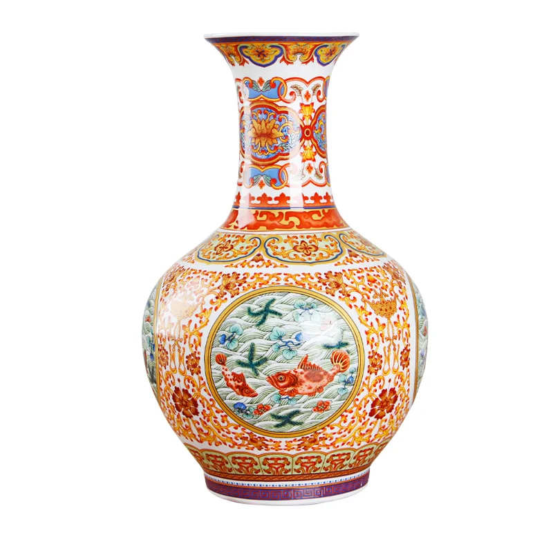 

Jingdezhen Enamel Waterweeds Ceramic Vase Ancient Ming and Qing Porcelain