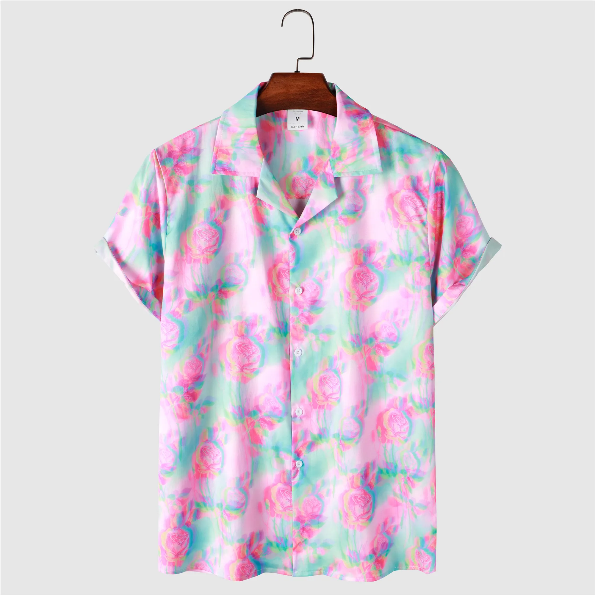 

OSCN7 Casual Printed Short Sleeve Shirt Men Street 2022 Hawaii Beach Oversize Women Fashion Harujuku Shirts for Men 2212