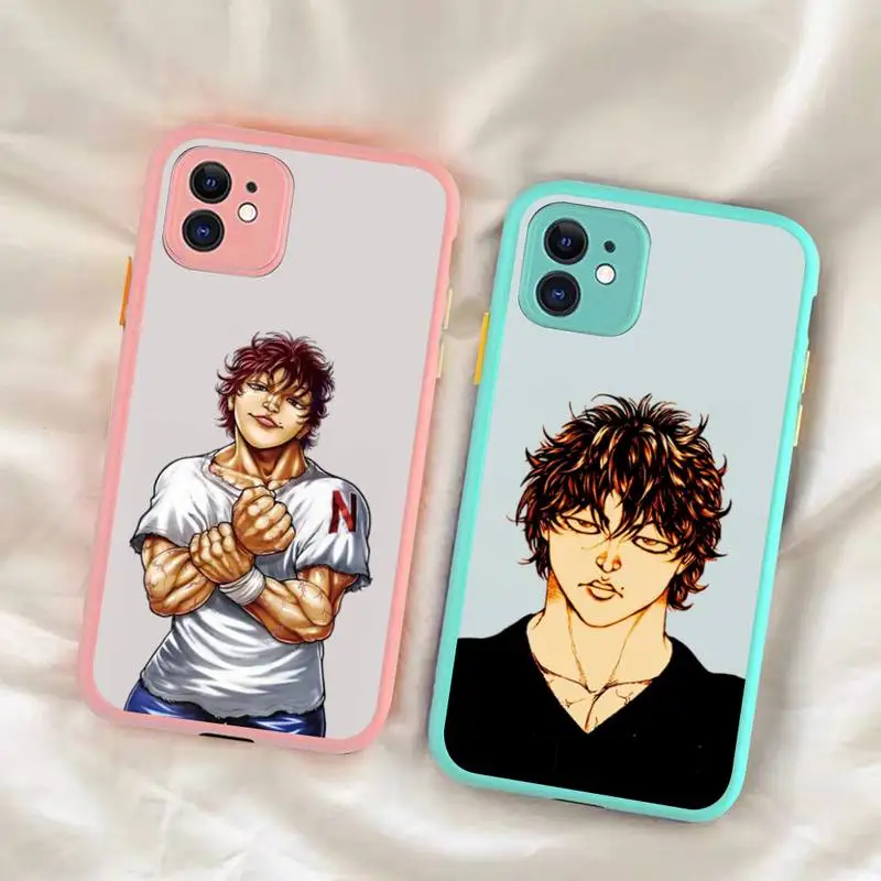 

YNDFCNB baki hanma manga Phone Case for iPhone X XR XS 7 8 Plus 11 12 13 pro MAX 13mini Translucent Matte Shockproof Case