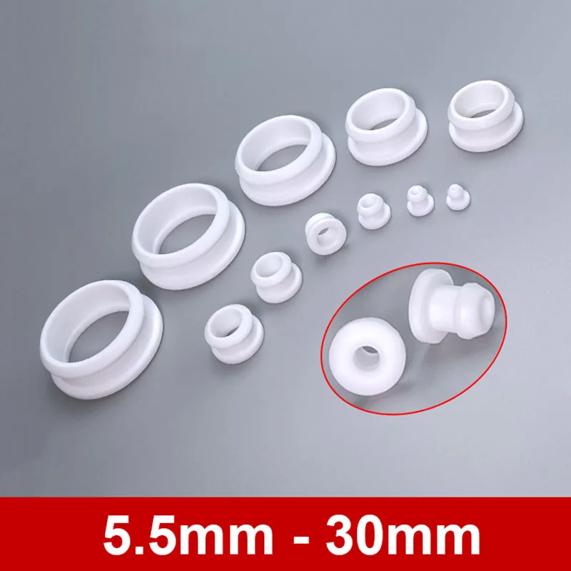 

White Silicone Rubber Hole Caps 5.5-30mm T-type Plug Cover Snap-on Gasket Blanking End Cap Seal Stopper Waterproof Dust Sealing