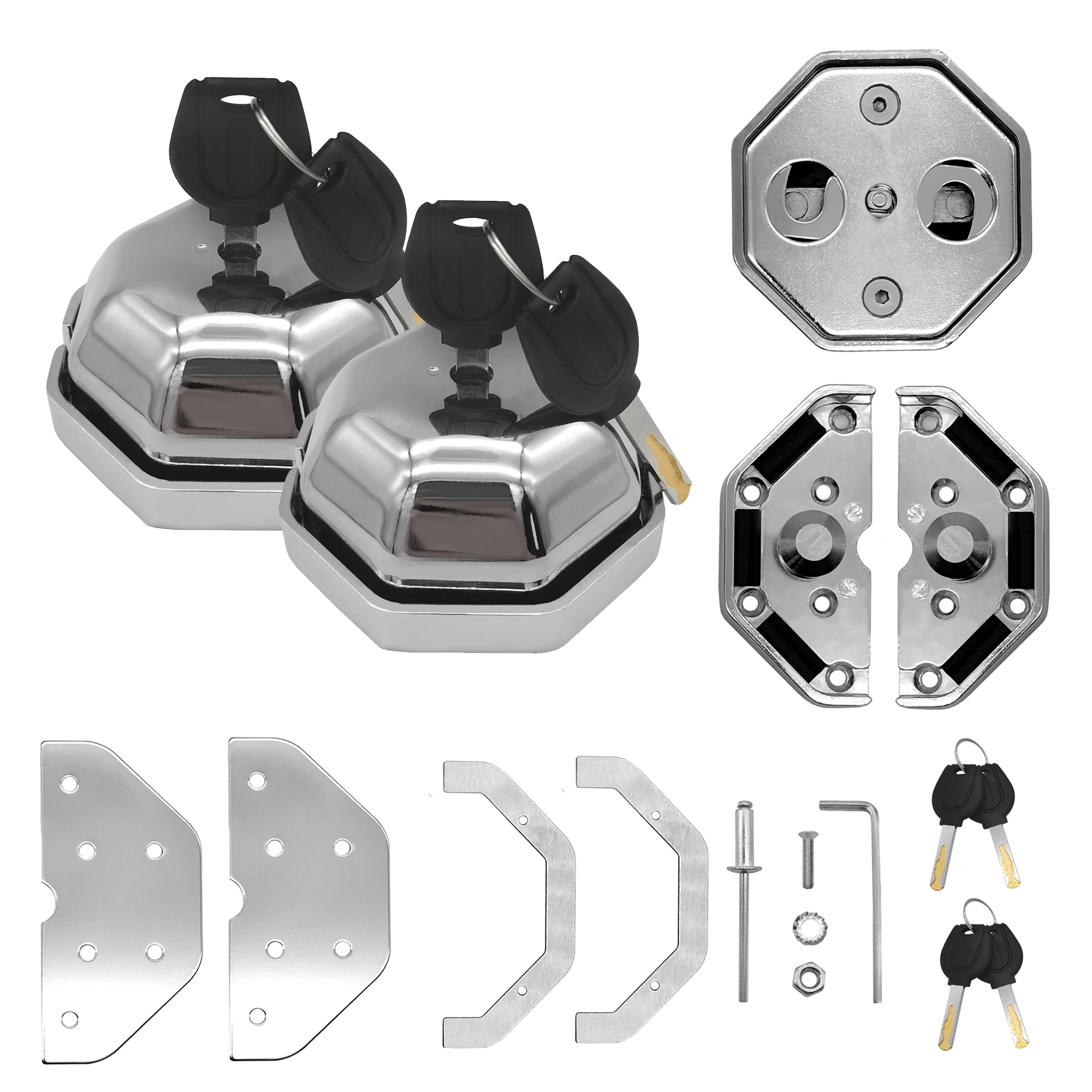 

2pcs Set Cargo Van Door Lock Heavy Duty Garage Shed Door Exterior Security Safety Device Padlock for Side Rear Doors with 2 Keys
