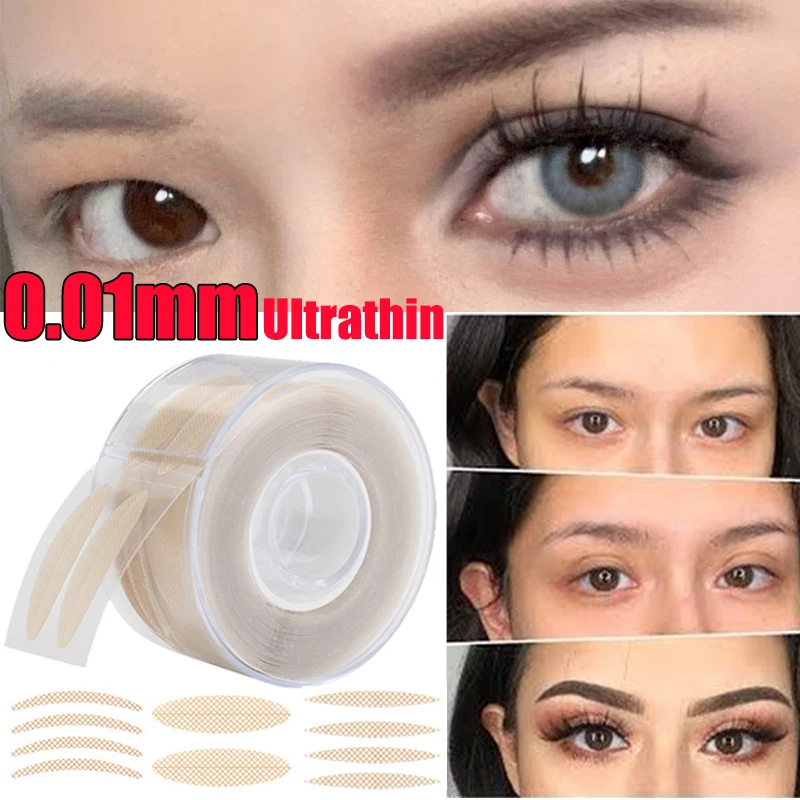 

600Pcs/Roll 0.01mm Ultrathin Eyelid Tape Sticker Mesh Lace Double Eyelid Sticker Sweatproof Invisible Bionics Eye Makeup Tools