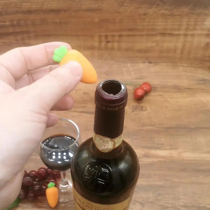 

Leak Proof Wine Cork Carrot Shaped Fresh-keeping Wine Stopper Silicone Creative Wine Bottle Stopper Baijiu/foreign Wine/red Wine