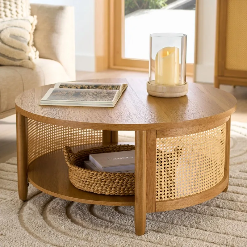 

Caning Coffee Table, Light Honey Finish