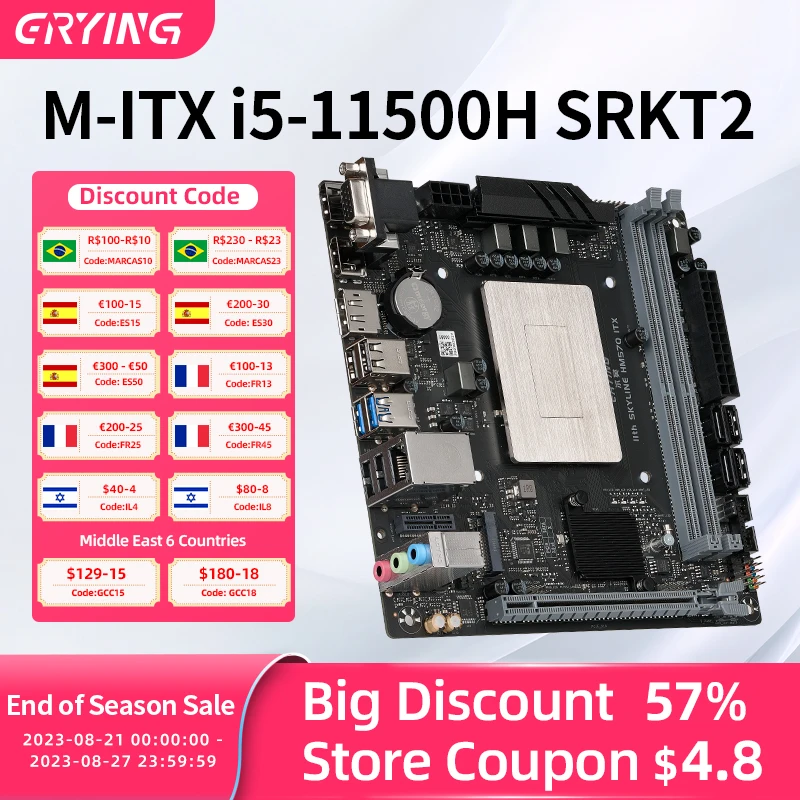 ERYING M-ITX B560i Desktops Motherboard Set with Onboard CPU