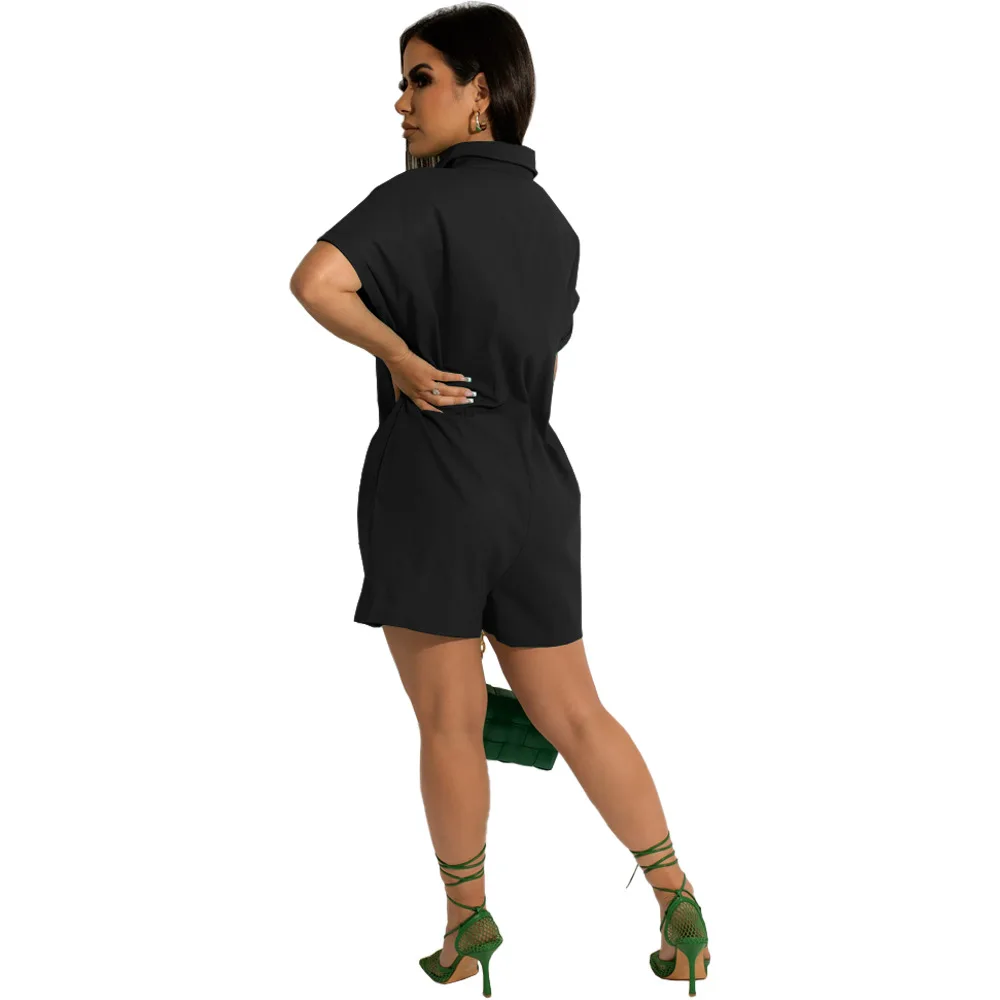 Summer Women Casual Jumpsuit Short Sleeve Loose Streetwear Playsuit Bodycon Short Romper Women Jumpsuit Overalls