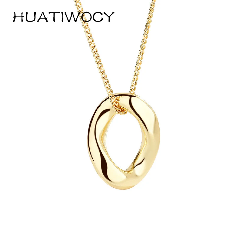 

Trendy Women Necklace 925 Silver Jewelry Accessories Irregular Round Shape Pendant for Wedding Party Engagement Gift Wholesale