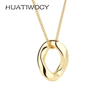 trendy women necklace 925 silver jewelry accessories irregular round shape pendant for wedding party engagement gift wholesale