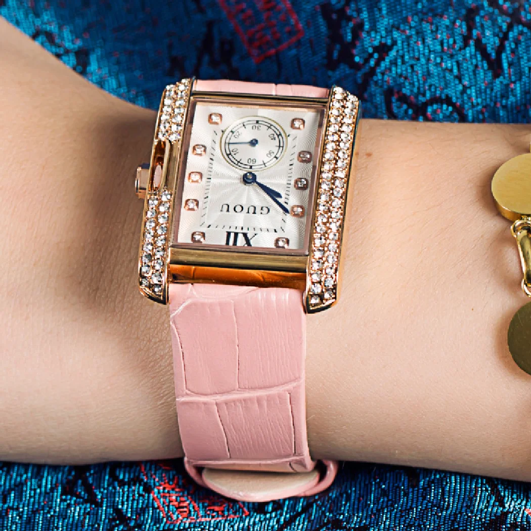 

Fashion Guou Brand Ladies Wristwatches Highwomen's Watches Genuine Leather Casual Gift England Style Big With The Latest Models