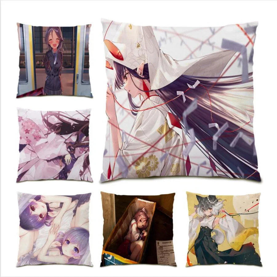 

Cartoon Living Room Decoration Poster Pillow Case Cushion Cover 45x45 Anime Polyester Linen Home Decor Japanese Velvet Bed E0919