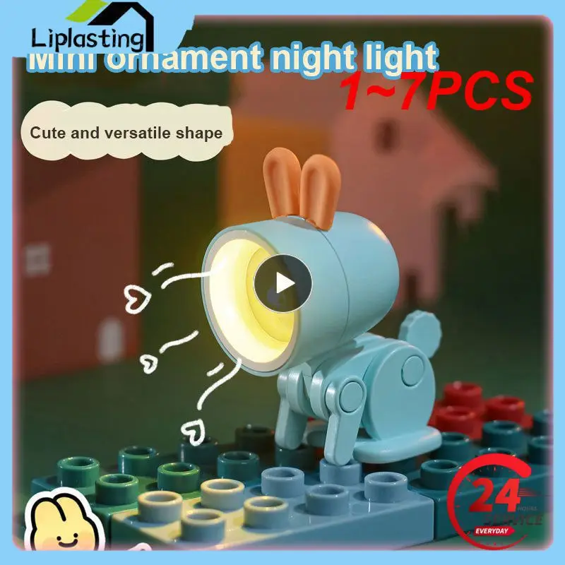 

1~7PCS Newest Creative LED Night Lights Cartoon Animal Folding Desk Lamp Cute Pet Lights Dog Deer Dinosaur Shape Eye Protection