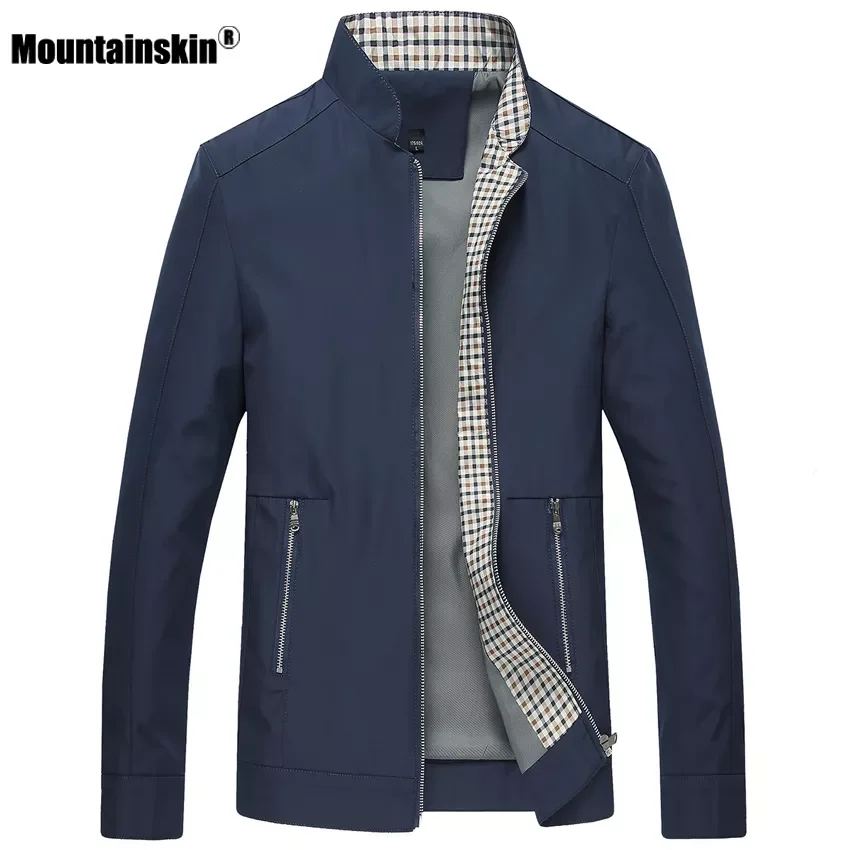 

NEW IN Mountainskin New Spring Autumn Men's Jackets Casual Coats Solid Color Mens Brand Clothing Stand Collar Male Bomber Ja