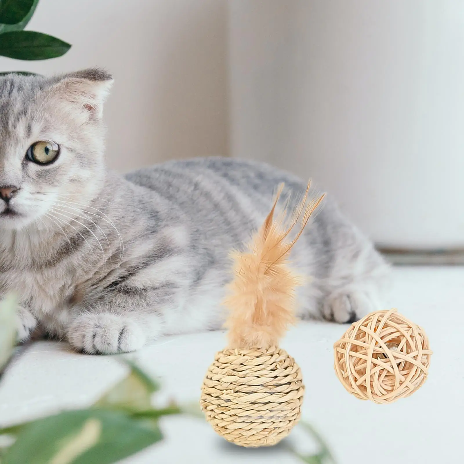 

Игрушки для жевания кошек, Интерактивная игрушка для котят из ротанга