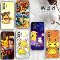 pokemon pikachu cute for xiaomi poco x3 redmi note 11s 11 11t 10 10s 9 9t 9s 8 8t pro 5g 7 5 4x transparent phone case
