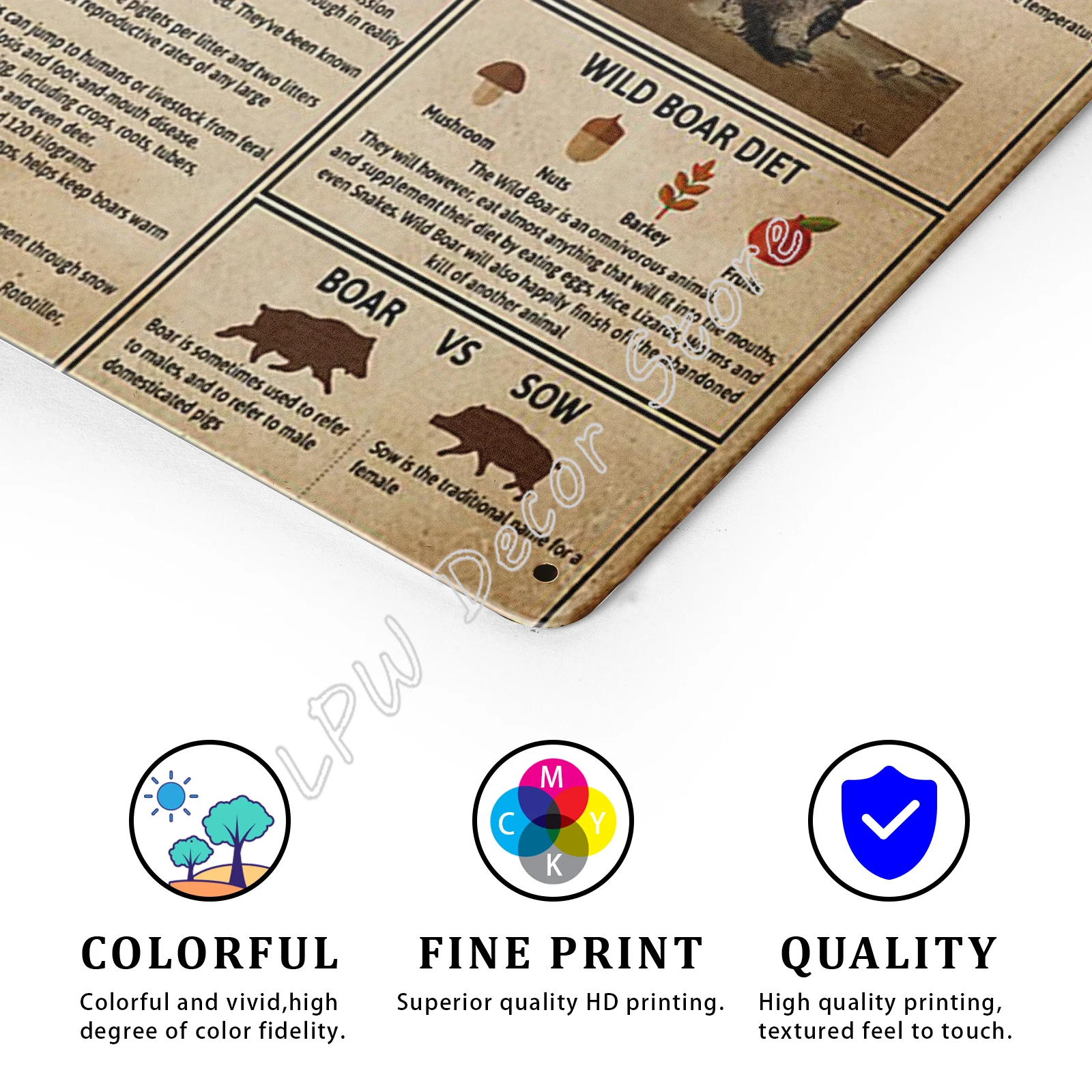 Винтажные металлические знаки для кухни дикий кабан знания печать Оловянная