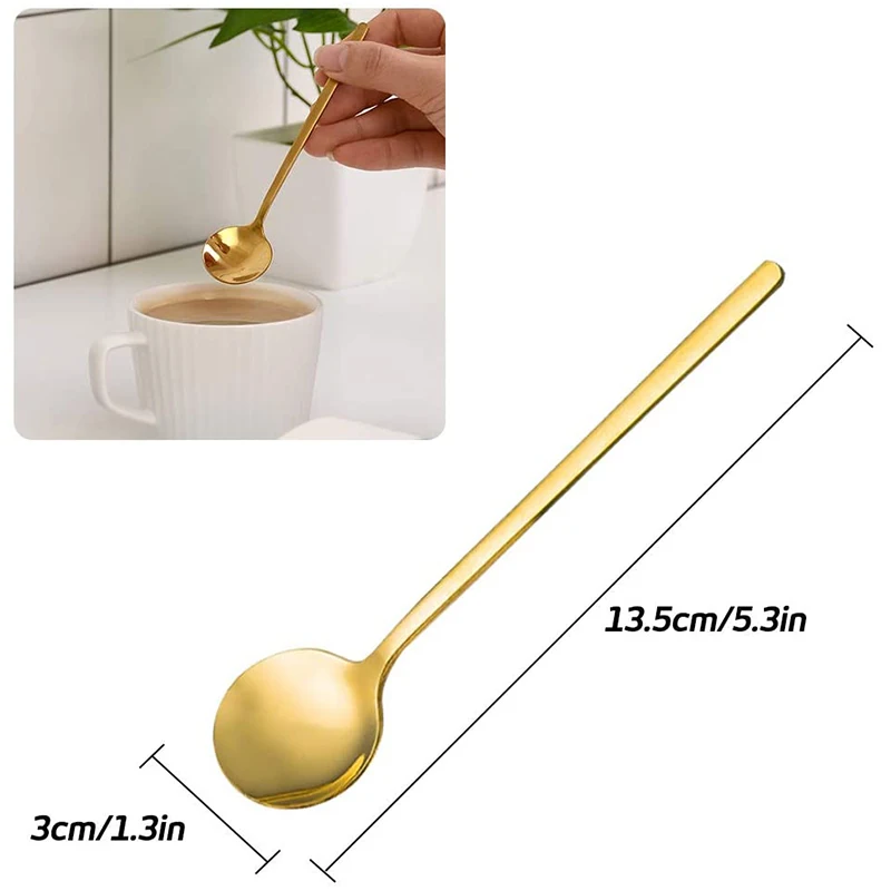 8 упаковок позолоченная кофейная ложка из нержавеющей стали мини-чайная для кофе