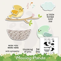 cute little birds and tree nest cutting dies clear stamp cartoon scrapbooking diy metal cut dies silicone stamps for cards diary
