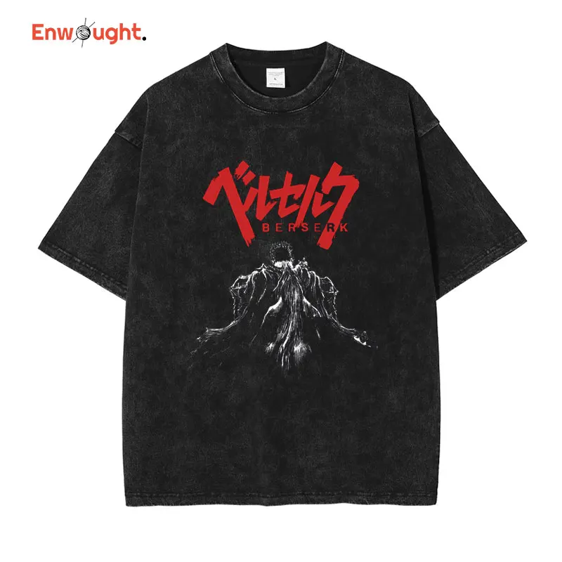 

Anime Berserk графическая футболка Iwanaga хироаки винтажная вареная уличная одежда Harajuku с коротким рукавом Kenpuu Denki футболка мужские топы футболки