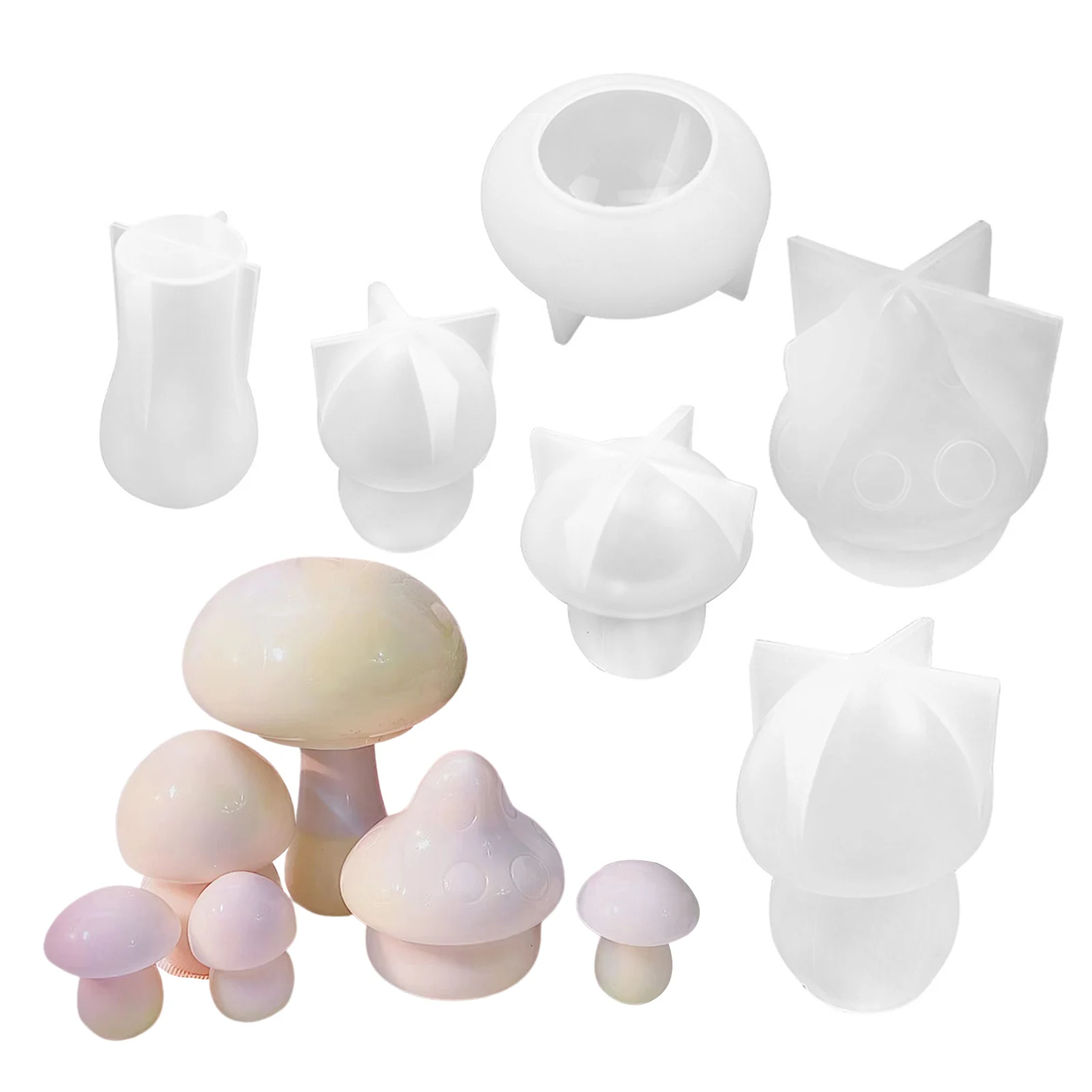 

Mushroom Silicone Mold Set Resin Little Jar Molds For Epoxy Resin 3D Mushroom Molds Silicone Shapes For Chocolate Candy Cupcake