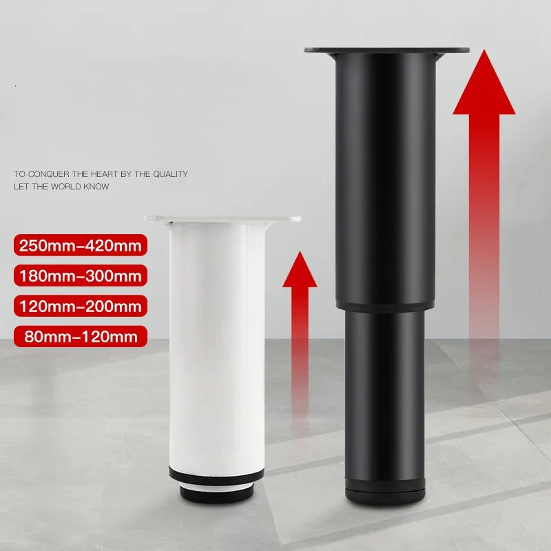 

4pcs Furniture Leg Strong Load-Bearing Legs For Table Adjustable Length 8-42cm Decorative Metal Feet for Sofa Bed