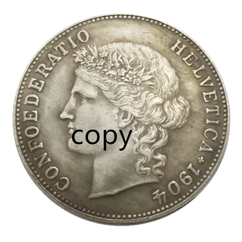 

1904-B Switzerland Silver Plated Coins Home Decor Coin Lucky Magic Collectibles Coins REPLICA Medal Coins Christmas Gifts