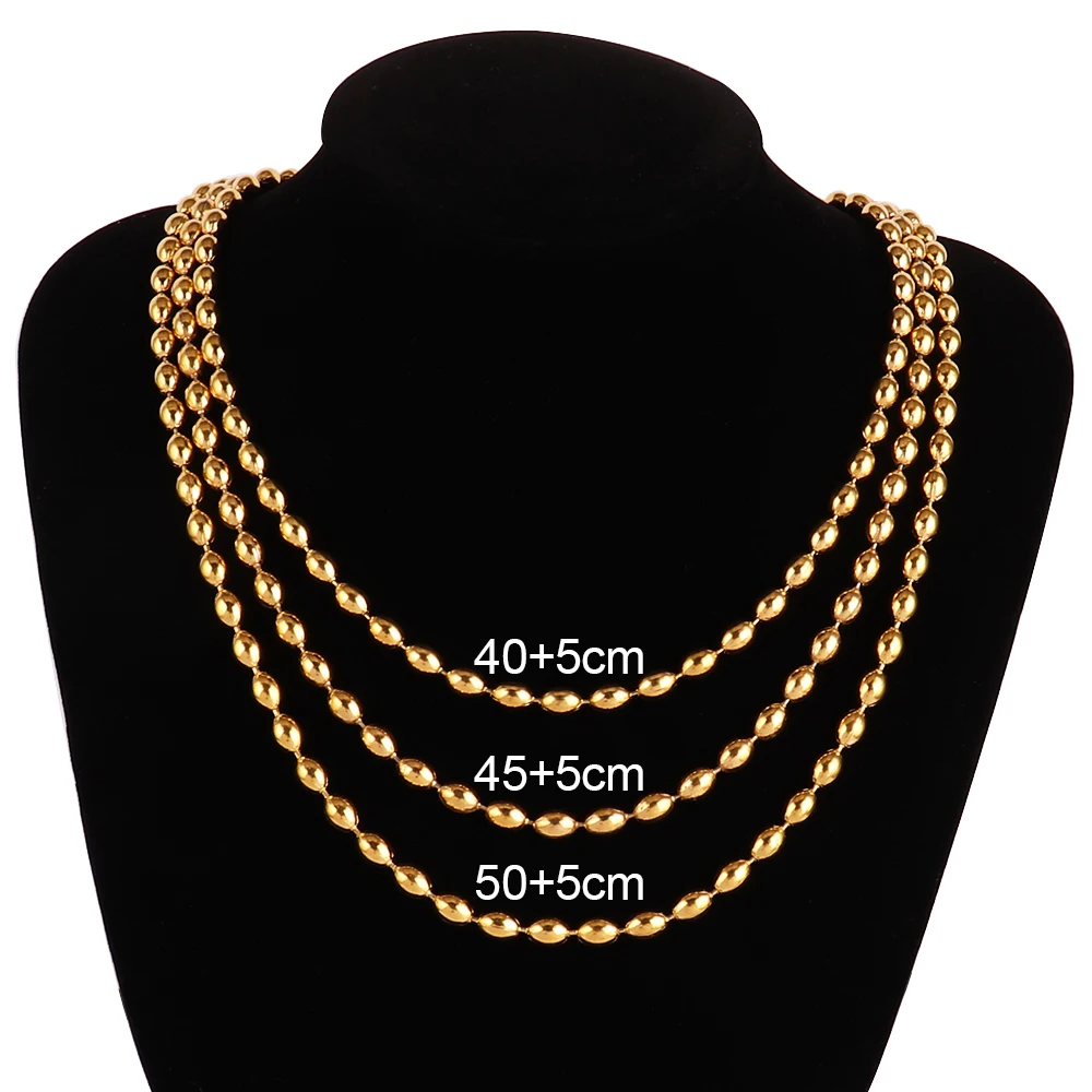 Ожерелья из нержавеющей стали 316 для женщин ожерелье с длинными бусинами цепочка