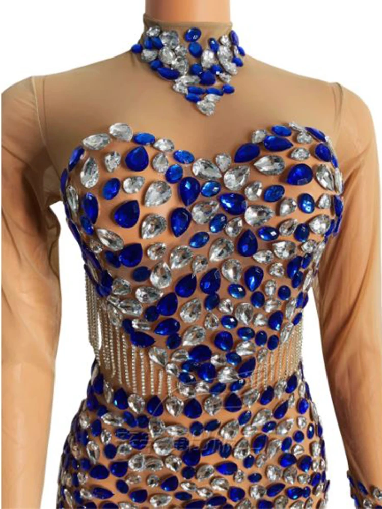 Высококачественное цветное популярное эластичное облегающее платье со стразами