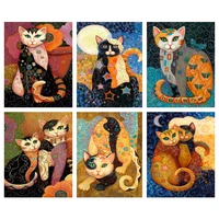 diy 14ct embroidery cross stitch kits needlework craft set unprinted canvas cotton thread home dropshipping cats three