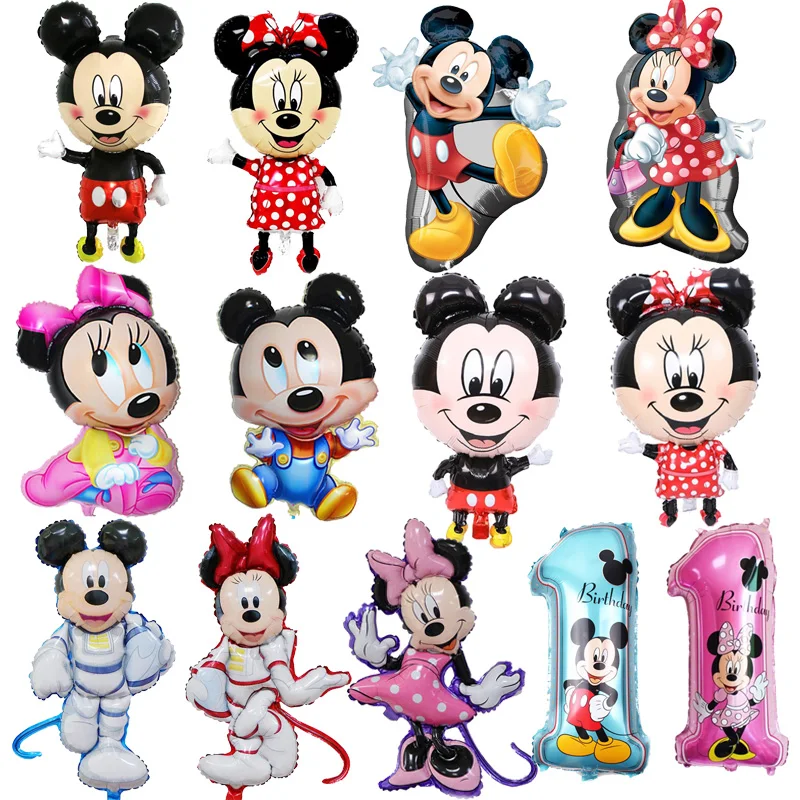 

110cm Large Mickey Minnie Mouse Foil Balloons Cartoon Birthday Party Decorations Kids Baby Shower Party Baloon Toys