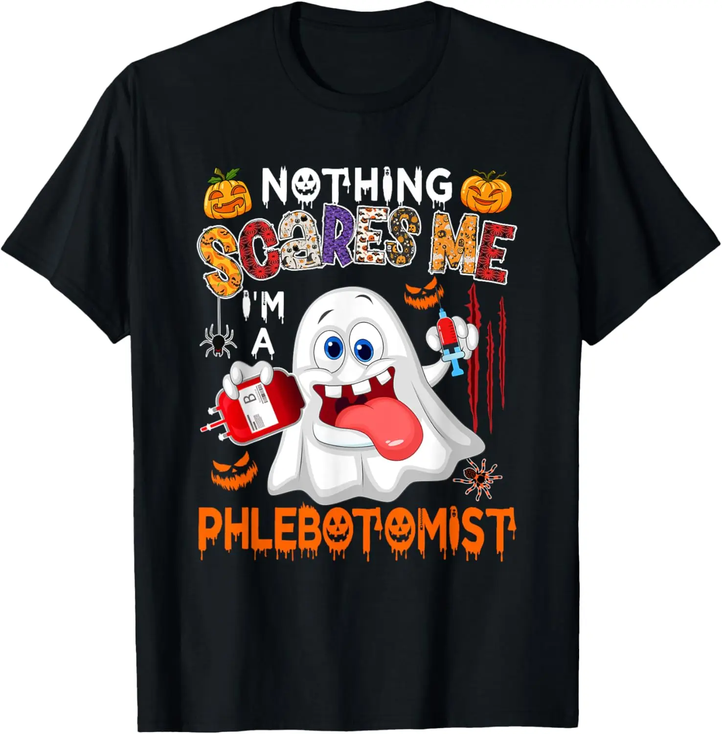 Футболка Ничего не напугает меня я флеботоман на Хэллоуин футболка с призраком