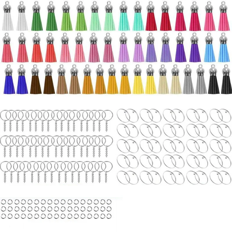 

Лидер продаж, 200 шт., круглые акриловые заготовки для брелоков, набор прозрачных круглых дисков для брелоков, для изготовления брелоков из ви...