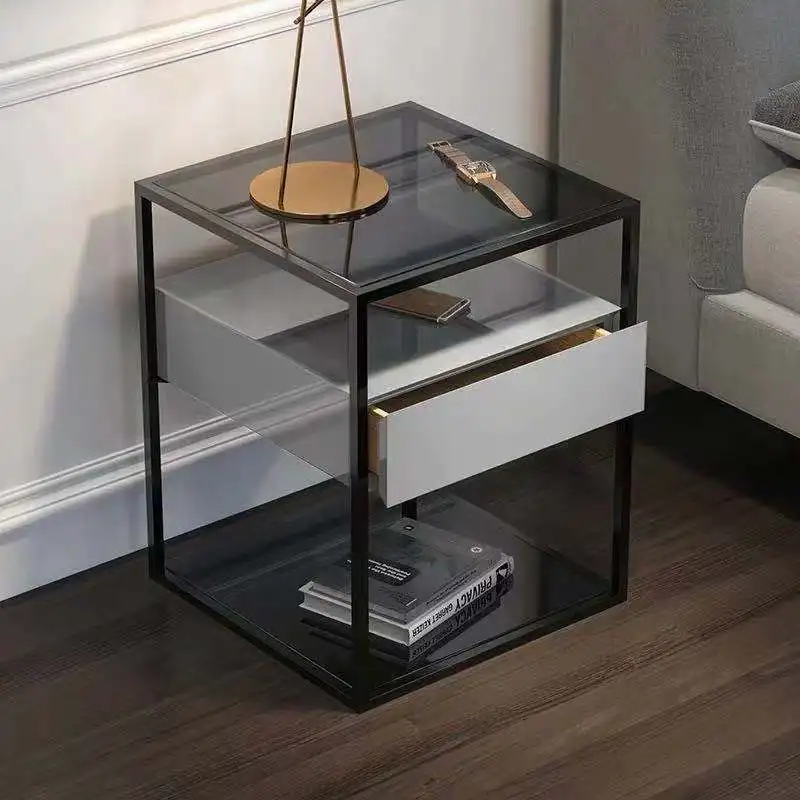 

Nordic Solid Wood Bedroom Living Room Square Bedside Cabinet Minimalist Dormitory Locker Apartment Side Table Hotel Nightstands