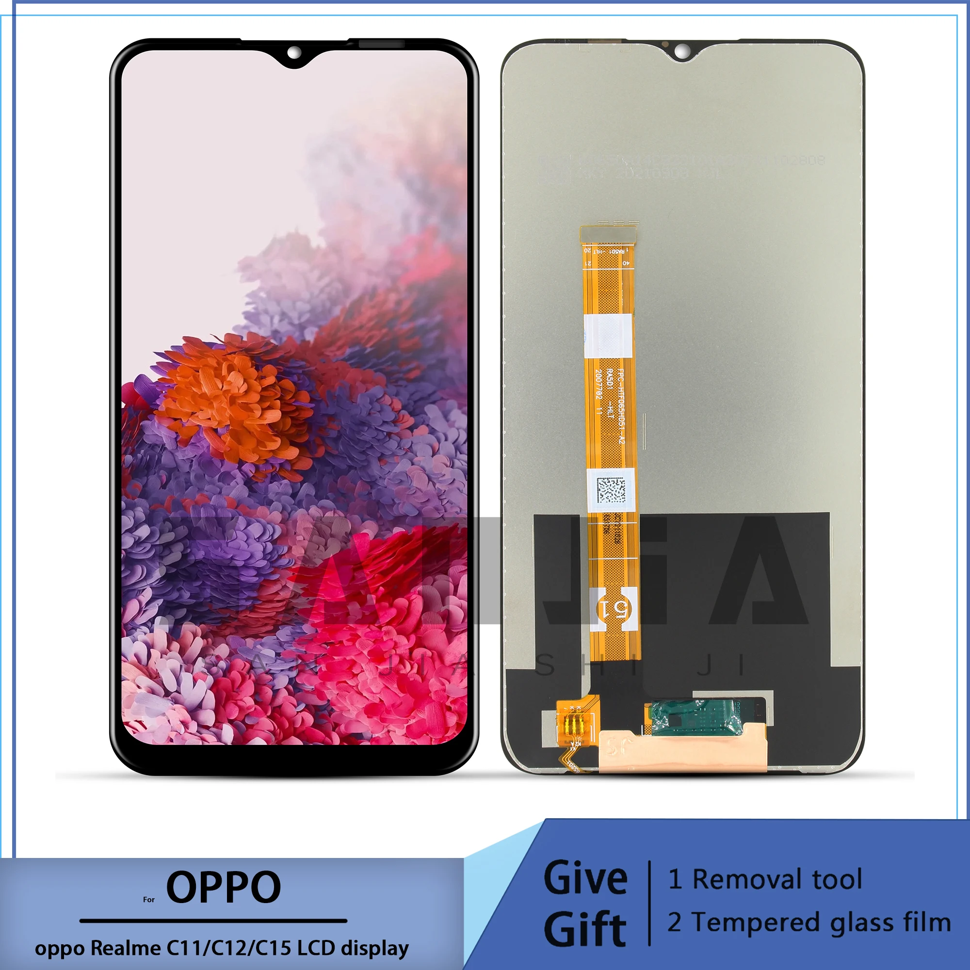 ЖК-дисплей с сенсорным экраном и дигитайзером в сборе для OPPO Realme C11 RMX2185/C12 RMX2189, с рамкой для Realme C15 RMX2180