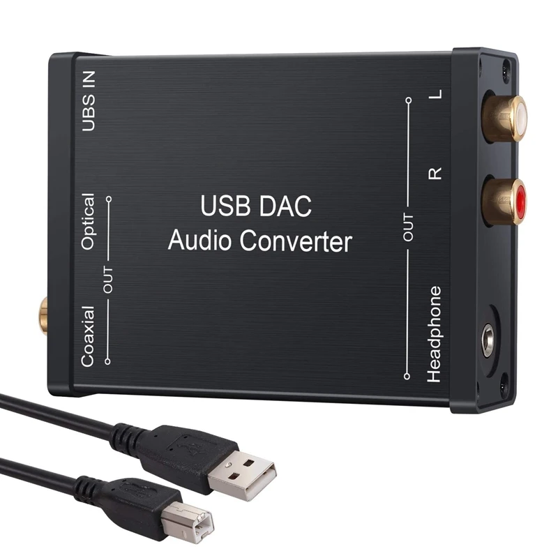 

USB To SPDIF Coaxial RCA And 3.5Mm Headphone Jack Converter USB DAC Optical Audio Adapter USB DAC PCM For Windows Mac