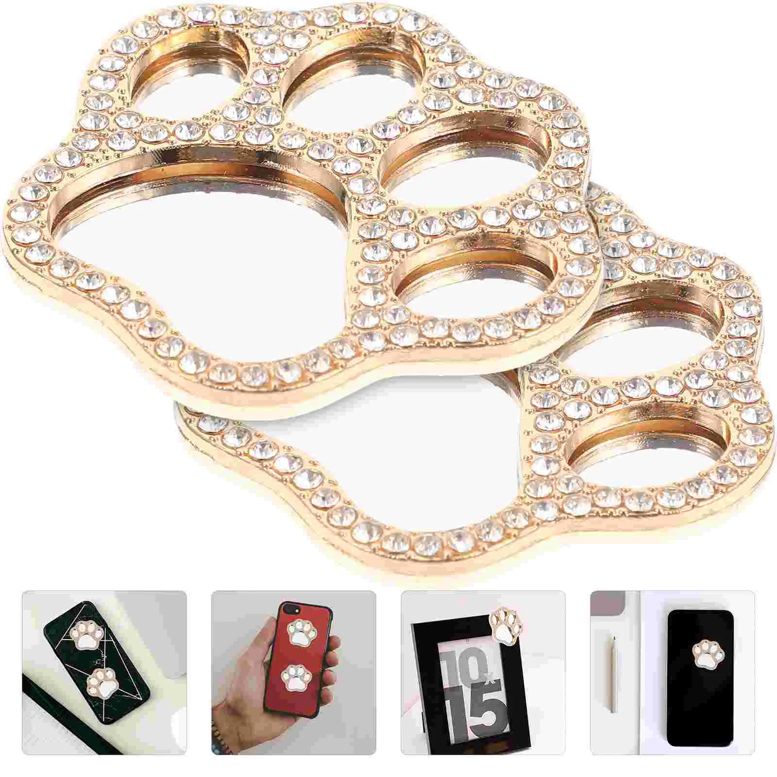 

Mirrorpaw Ornament Cat Cover Case Rhinestone Crystal Dog Sticker Printed Cell Mini Travel Decoration Smallshape Hand Shaped