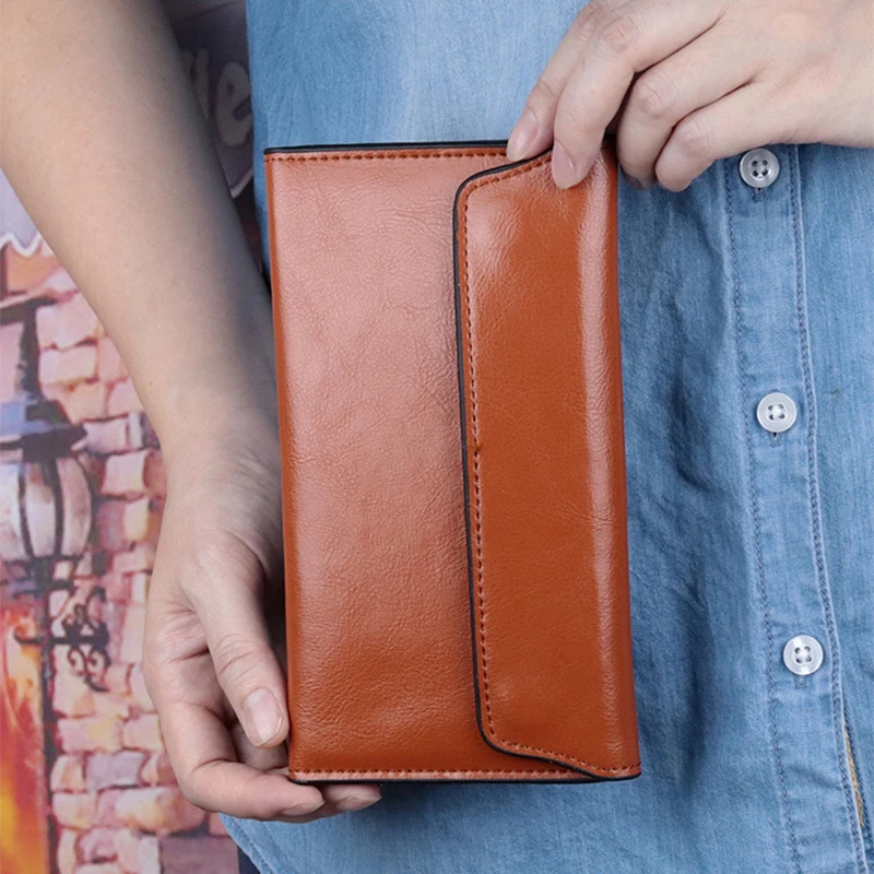 Slim Fashion Leather Women Wallet Female Long Clutch Coin Purses Luxury Design Wallets and Purses Ladies Card Holder Wallet 2023