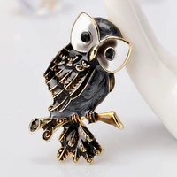high end boutique retro owl brooch european and american models cute personality animal corsage