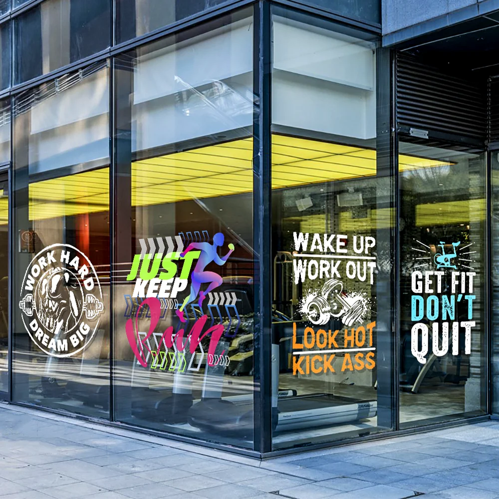 QiAds персонализированная стеклянная пленка для фитнес-клуба украшение
