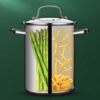 polish stainless steel cookware asparagus pot with strainer induction pasta pot