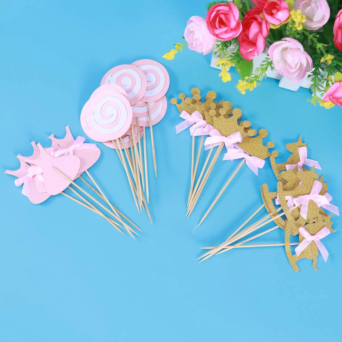 

Birthday Cake Lollipop Cupcake Decor Decoration Topper Picks Inserts Ornament Party Supplies