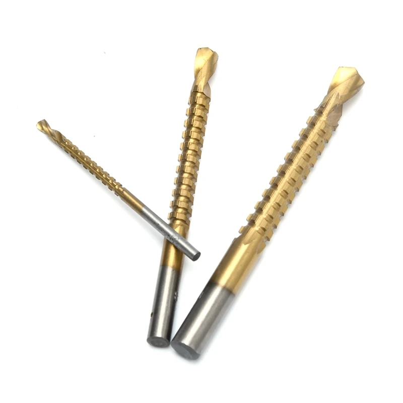 

X37E Triangular Shank Straight Groove Step Drill Bits Saw Drills Bit Set Wood Hole Drilling Tools Corrosion Resistant