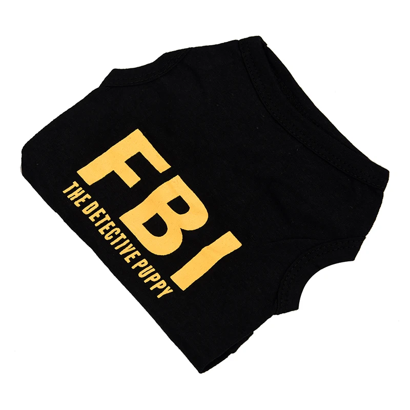 Promotion! Top Fashion Dog Cat Pet Summer FBI The Detective Puppy Black Vest Shirt T-Shirt S | Carriers & Bags