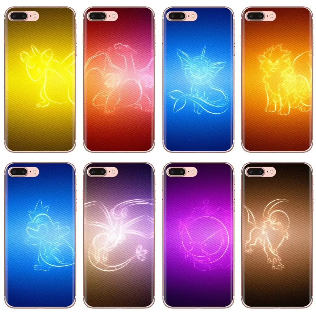 

TPU Transparent Cover For iPhone 10 11 12 13 Mini Pro 4S 5S SE 5C 6 6S 7 8 X XR XS Plus Max 2020 Vector Pokemon
