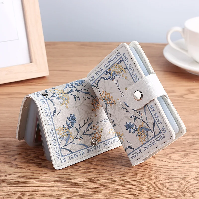 

Flower Painting Style Card Bags Pretty Oil Painting Style PU Leather Cover IC/ID Card Bank Card Business Card Holder