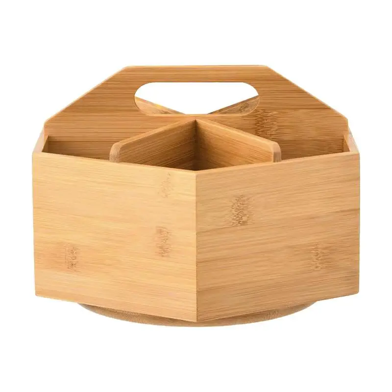 

Rotating Pencil Organizer With 6 Compartments Wooden Pen Desk Holder Multifunctional Storage Supplies For Offices Study Room