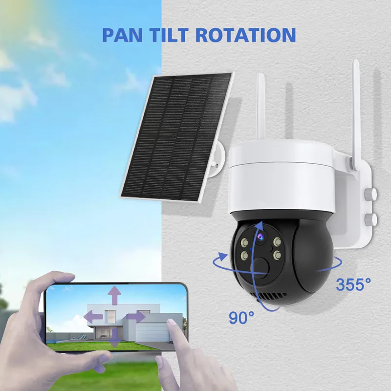 

Surveillance Cameras Two-way Voice Intercom Night Wifi Camera Voice Alarm With Solar Panel Solar Camera Smart Home 2mp
